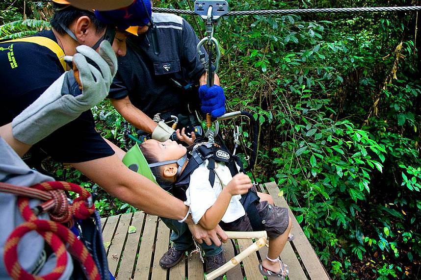 Also kids can enjoy the fun at Flight of the Gibbon Pattaya