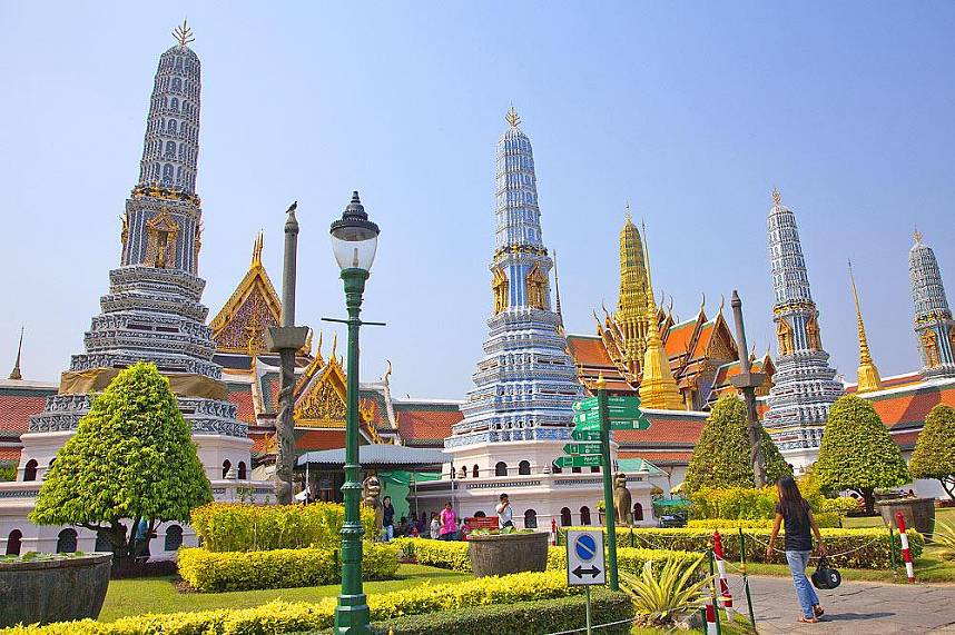 Amazaing temple ground of Wat Phra Kaew Temple of the Emerald Buddha Bangkok 
