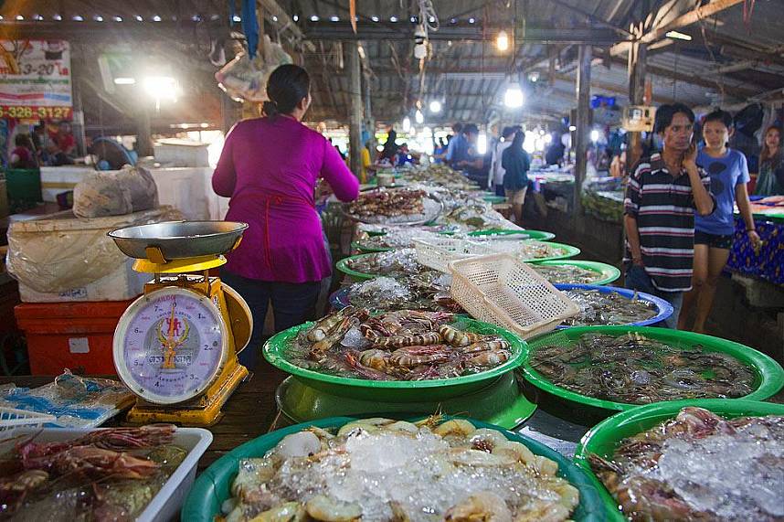 Amazing display at Bang Rak Fish Market in Samui