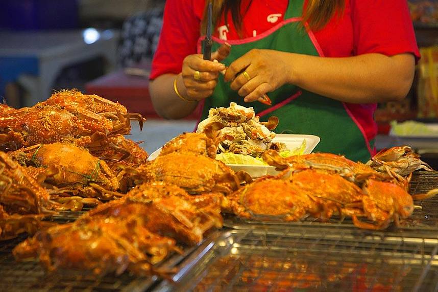 Delicious crabs - ready for your dinner at Pattaya Weekend Night Market
