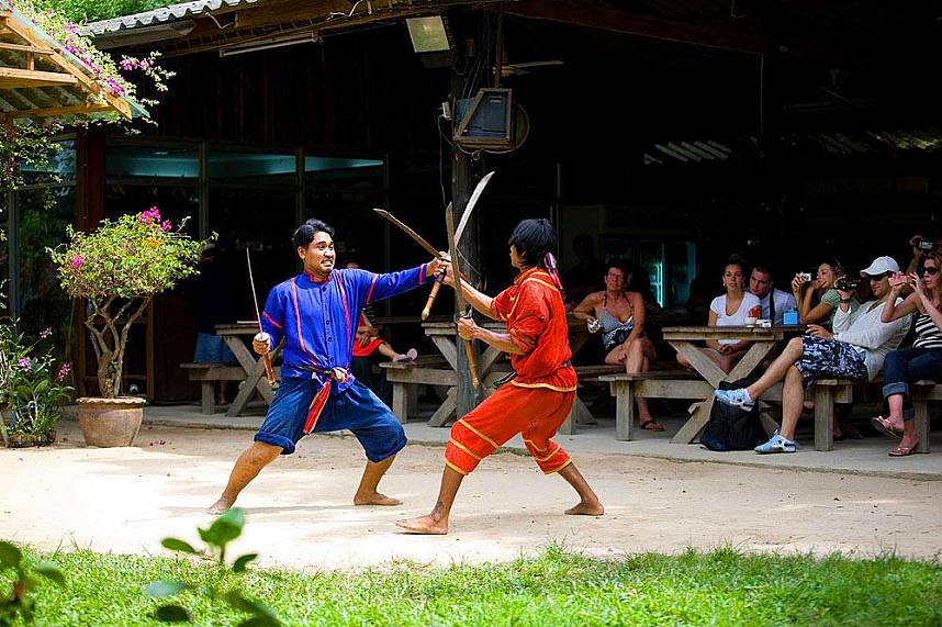 Ancient sword fighting at Elephant Village Pattaya