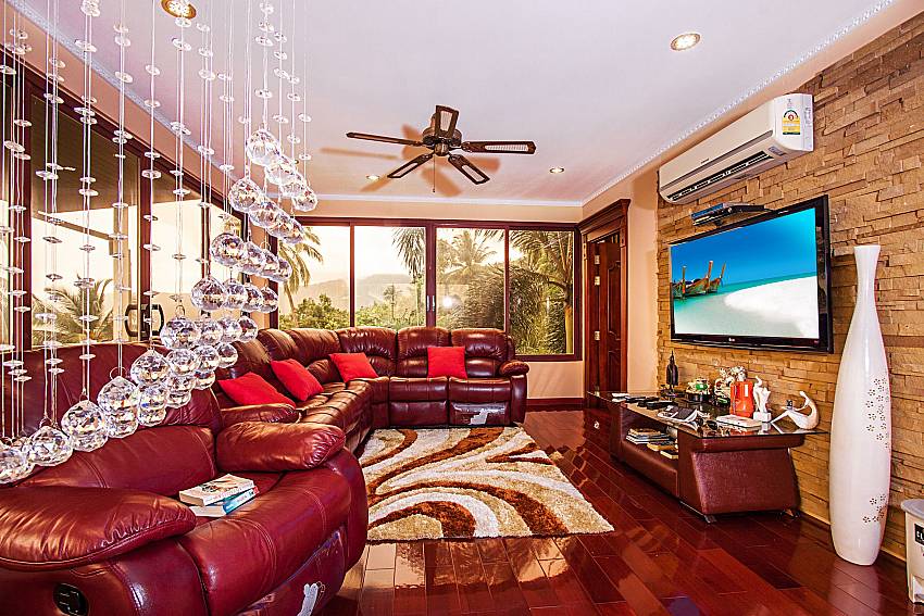The living room is decorated with beautiful lantern of Villa SohtMorakat