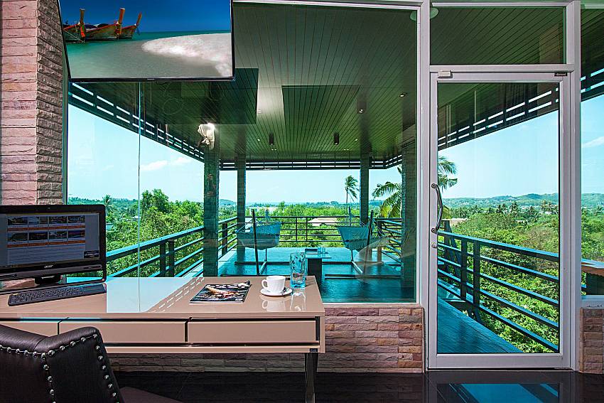 Working area near balcony Villa Virote in Phuket