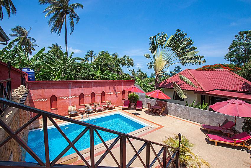 Sun bed near swimming pool Happiness Villa A in Koh Samui