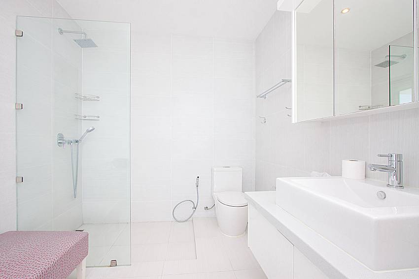 Bathroom with shower Sirinda Samui Sea View Apartment in Samui 