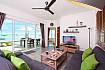 Living room with TV and sea view Interstellar Beachfront Villa B in Samui