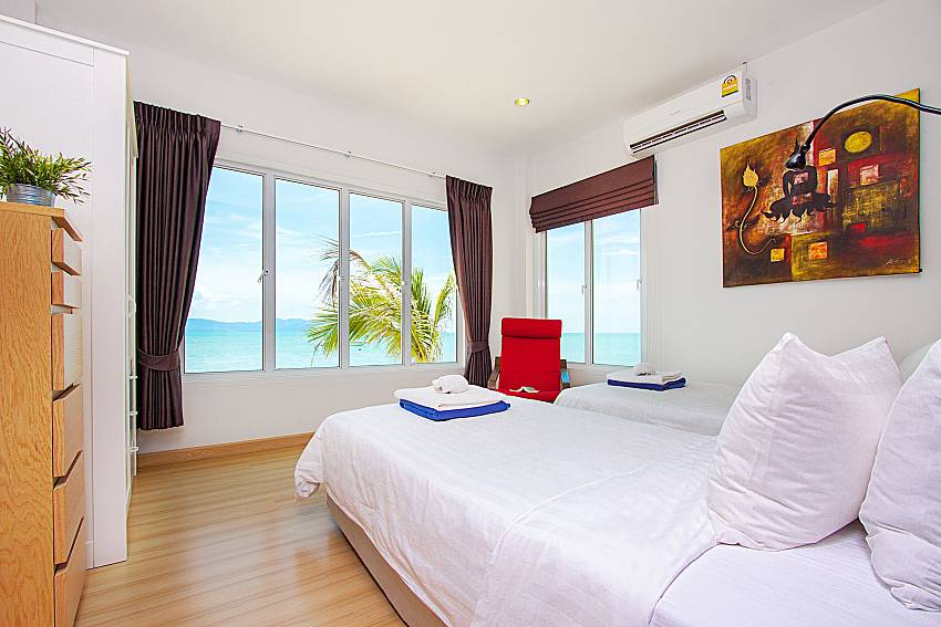 Bedroom with sea view Interstellar Beachfront Villa B in Samui