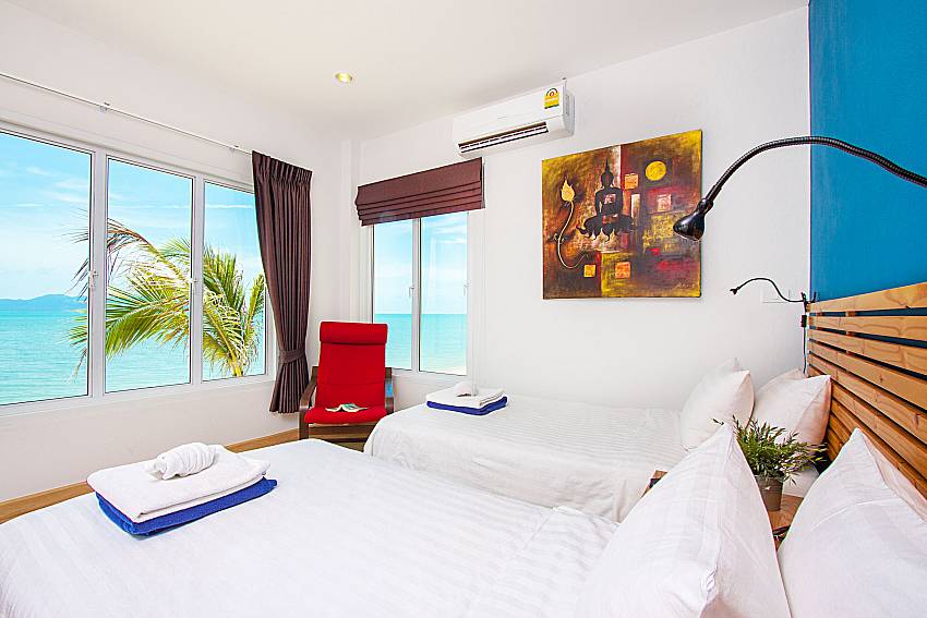 Bedroom with sea view Interstellar Beachfront Villa B in Samui