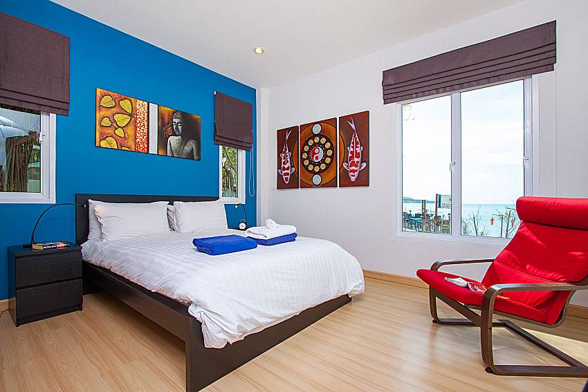 Bedroom with sea view Interstellar Beachfront Villa A in Samui