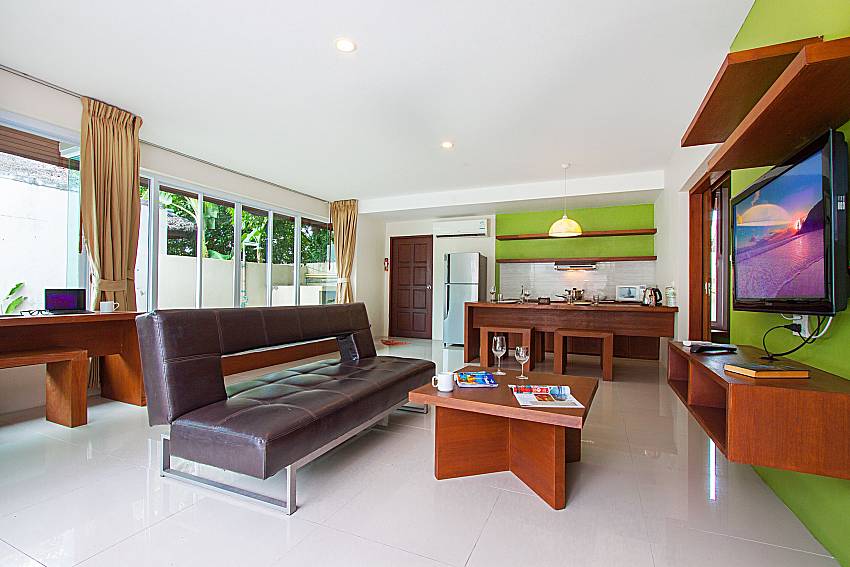 Living room with TV Moonscape Villa 203 in Koh Samui