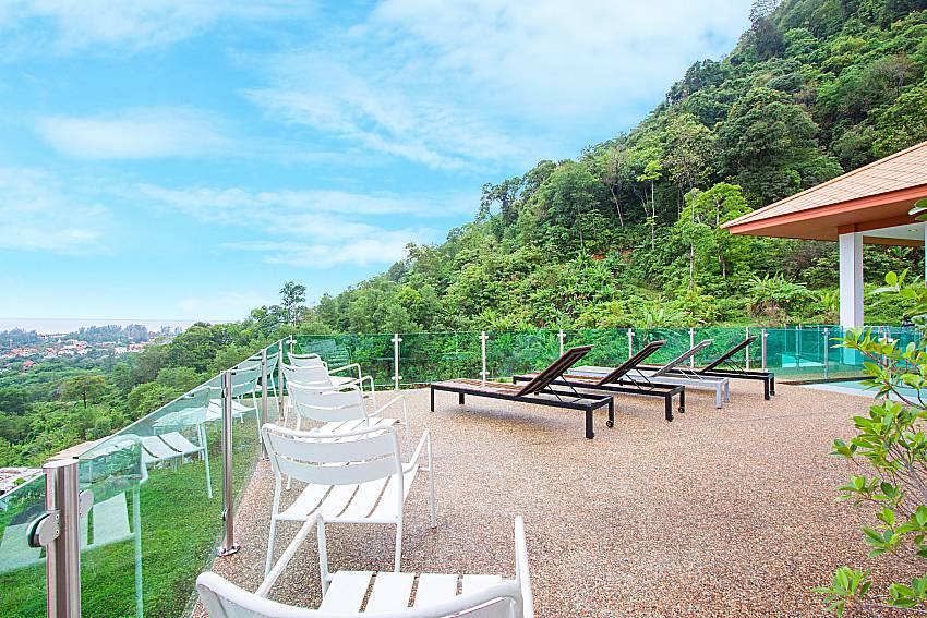 Sun bed and sea view Villa Niyati in Phuket