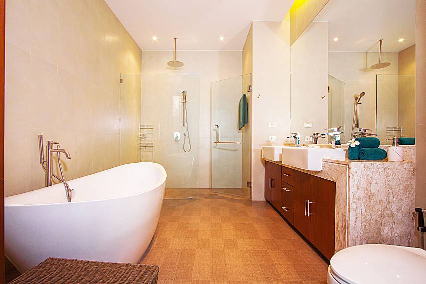 Bathroom with shower Poonam Villa in Phuket