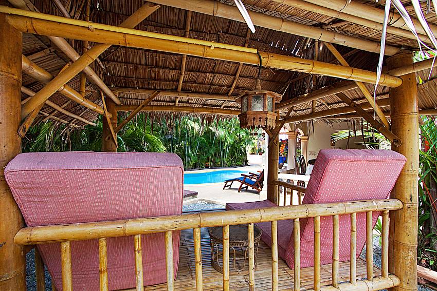 Pavilion near swimming pool Villa Maiki at Rawai in Phuket 