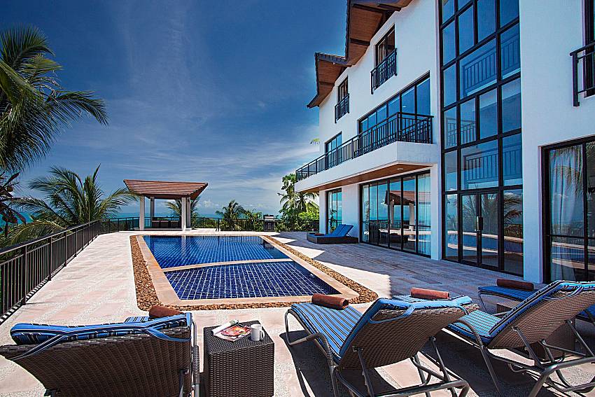 Sun bed near swimming pool Phukea Villa in Koh Samui