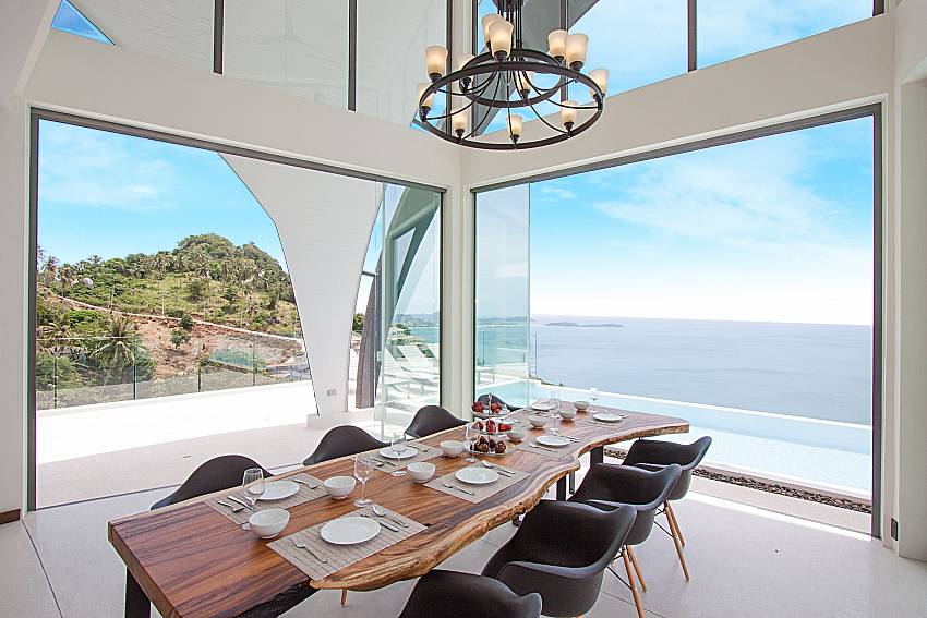 Dinning area with sea view Sky Dream Villa in Samui