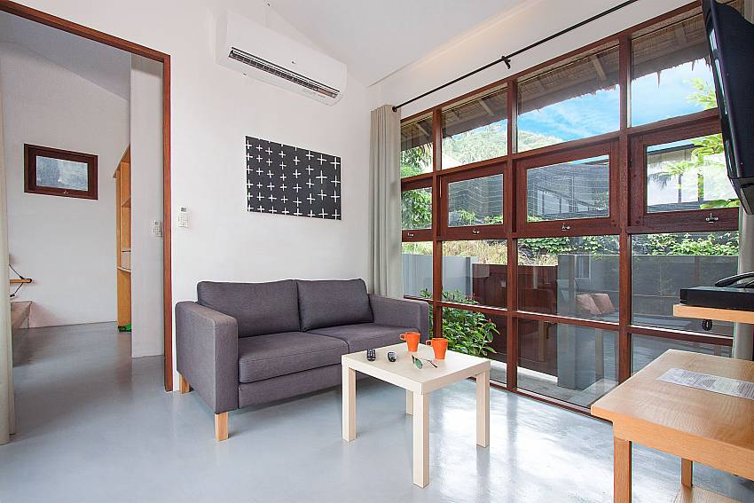 Living room with TV Villa Rune 202 in Koh Samui