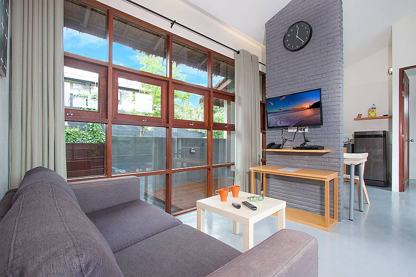 Living room with TV Villa Rune 202 in Koh Samui
