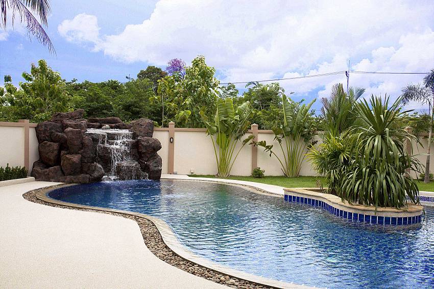 Water cascade and Childrens Pool-The Chase_4 bedroom Villa_Pattaya_Thailand