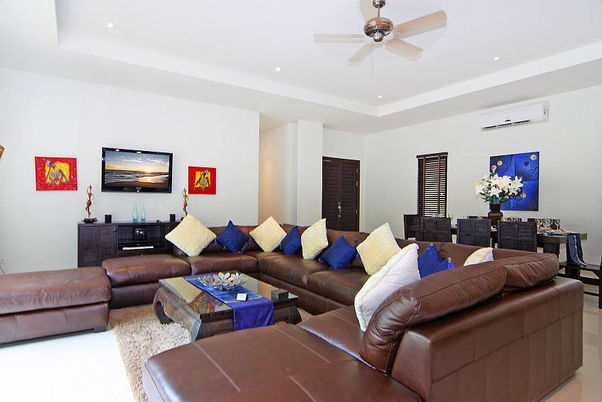 Living room and huge sofa-Villa Anyamanee_4 Bedroom_Pool Villa_Private Chef_Nai Harn_Phuket_Thailand