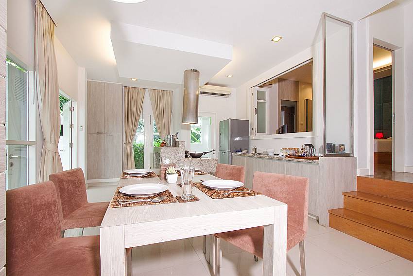Dining area with kitchen at Villa Hutton 201 Bophut Koh Samui