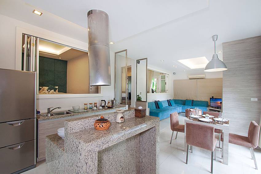 Open living with dining and kitchen at Villa Hutton 202 Samui Bo Phut
