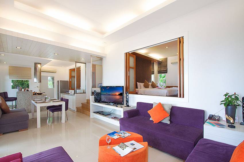 Living room with TV Villa Hutton 210 in Koh Samui
