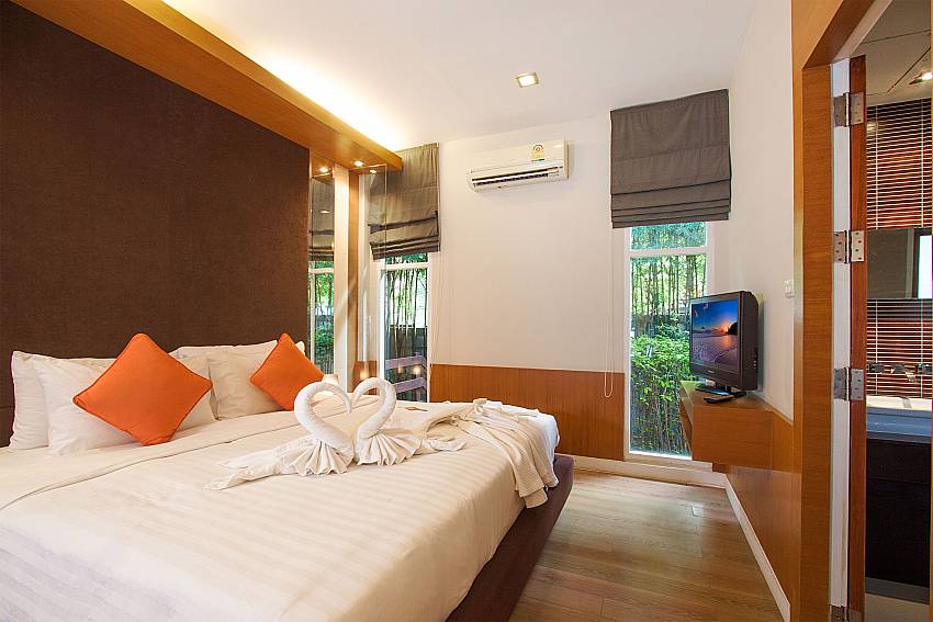 Bedroom with TV Villa Hutton 214 in Koh Samui 