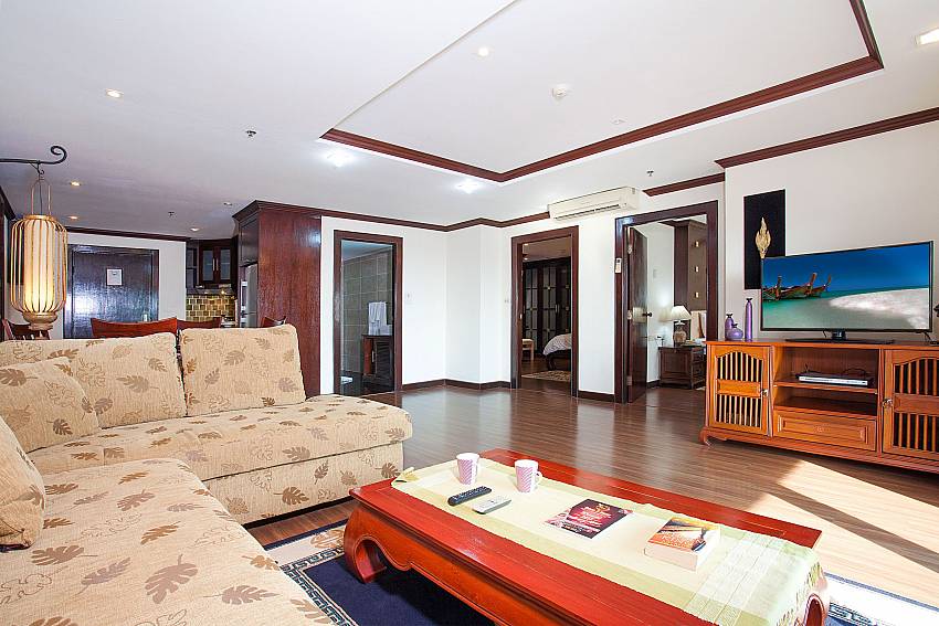 Lounge with TV at 2 bedroom Nirvana Apartment No.603 Jomtien Pattaya 