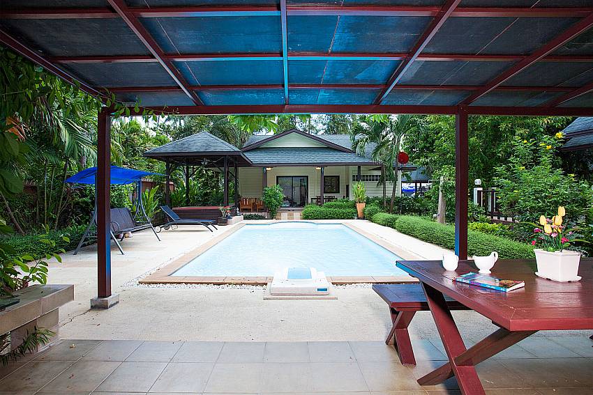 Pool view from terrace of 3. house in Villa Damini Koh Samui