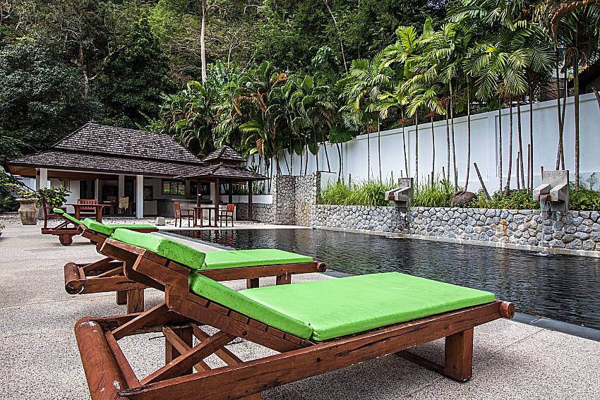 Sun loungers at 2. communal pool Nirano Villa 24 Phuket