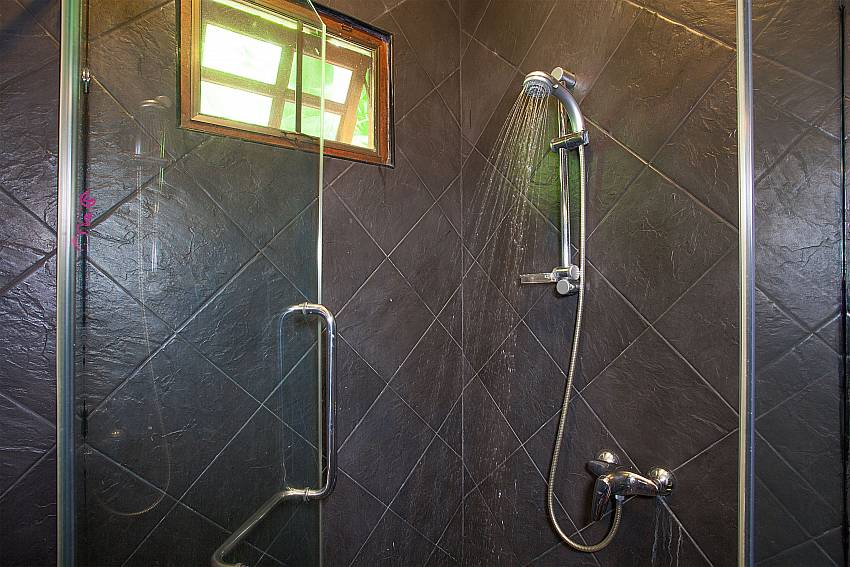 Shower in guest bathroom at Villa Armorela 201 in Westphuket