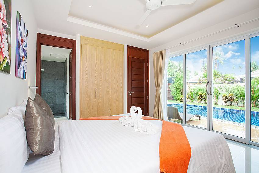 Pool view from master bedroom at Villa Lipalia 202 Lipa Noi Koh Samui Thailand