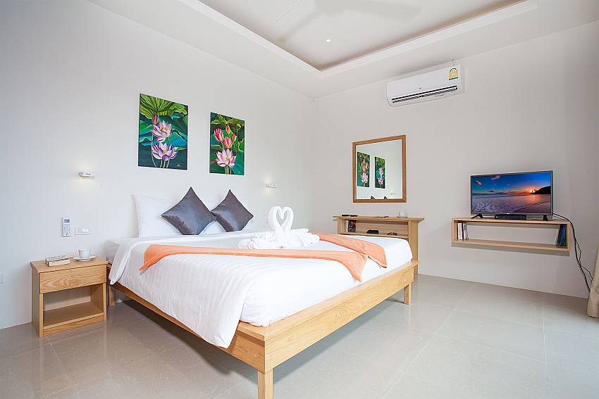 2. king size bedroom with TV at Villa Lipalia 202 Lipa Noi Koh Samui Thailand