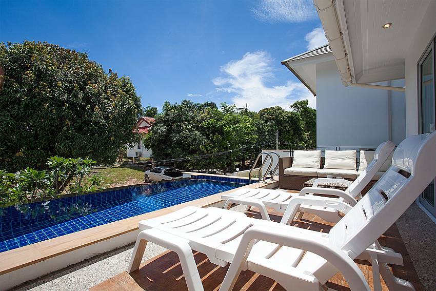 View from private pool terrace at Villa Inigo No.3 Choeng Mon Samui