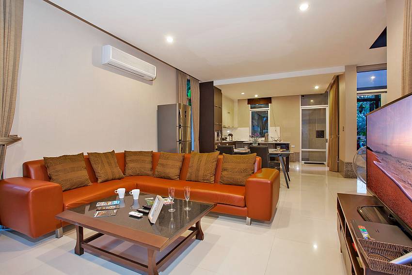 cozy open plan living room in Rustic Gold Villa south pattaya