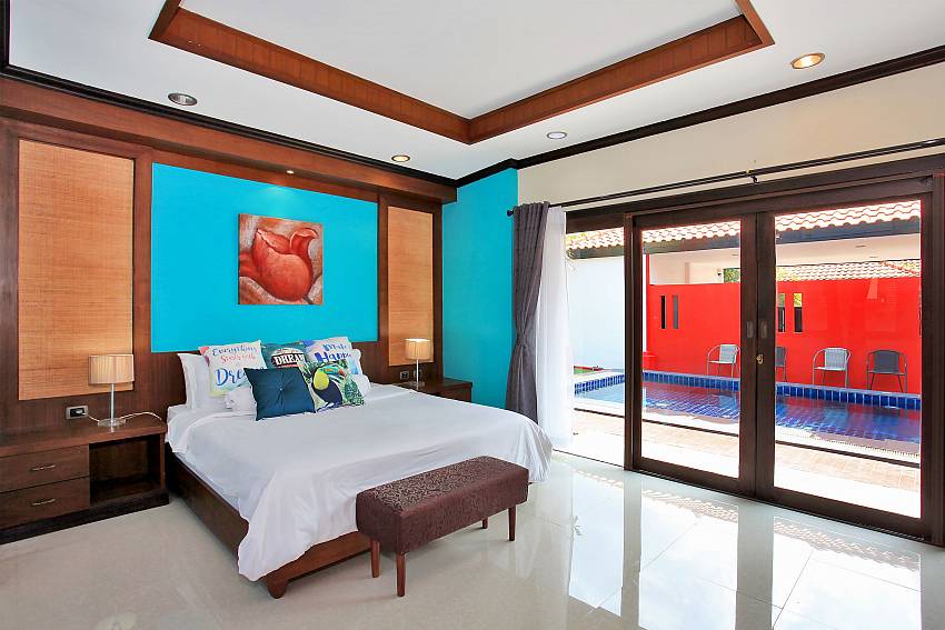 First king size bedroom with pool access Fandango Villa Pattaya
