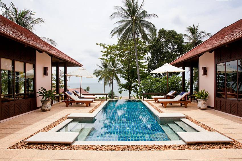 Swimming pool in the middle of the house Of Pimalai Beach Villa 2 Bedroom Beachfront Suite in Koh Lanta