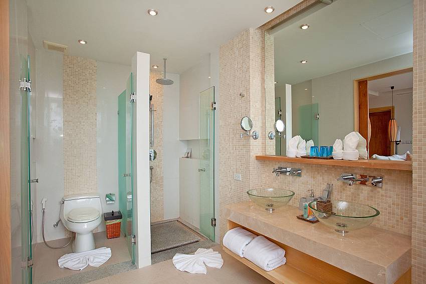 Toilet with shower and basin wash Of Bang Tao Beach-Front Penthouse