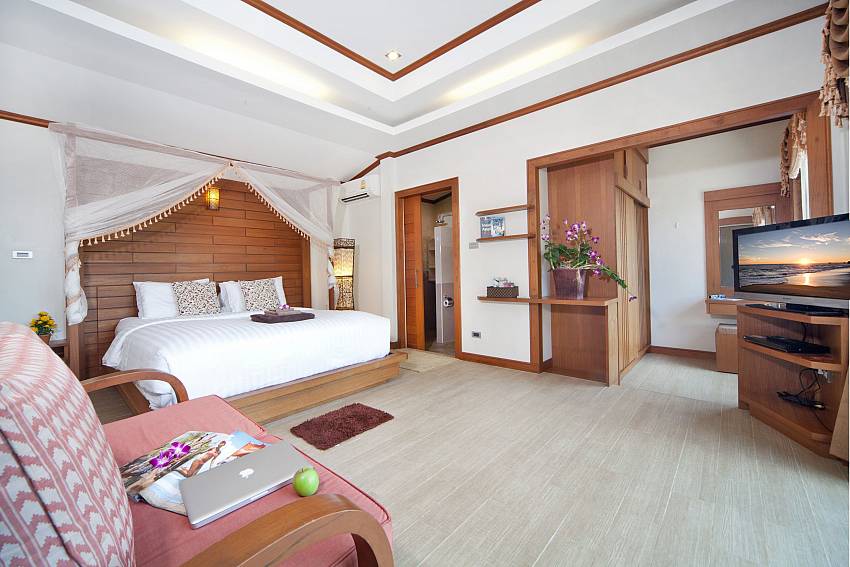 Bedroom with wardrobe and TV Of BangTao Tara Villa 2 (First)