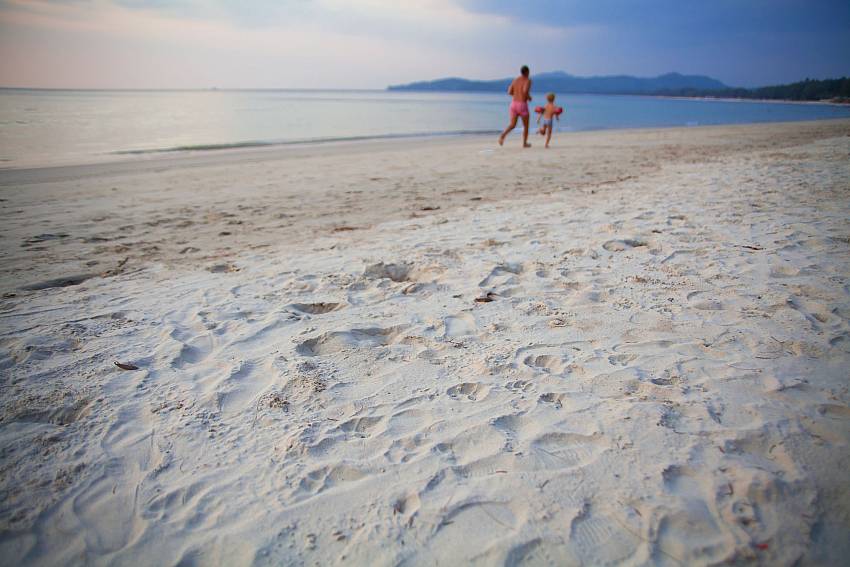 Fine white sand at the Bangtao Beach, not far from Baan Wana 8 in Phuket