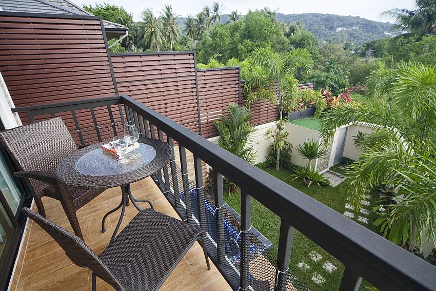 Coffee table on balcony Of BangTao Tara Villa 4