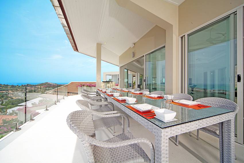 Terrific view from the outdoor dining table at Summitra Villa No. 3 Samui