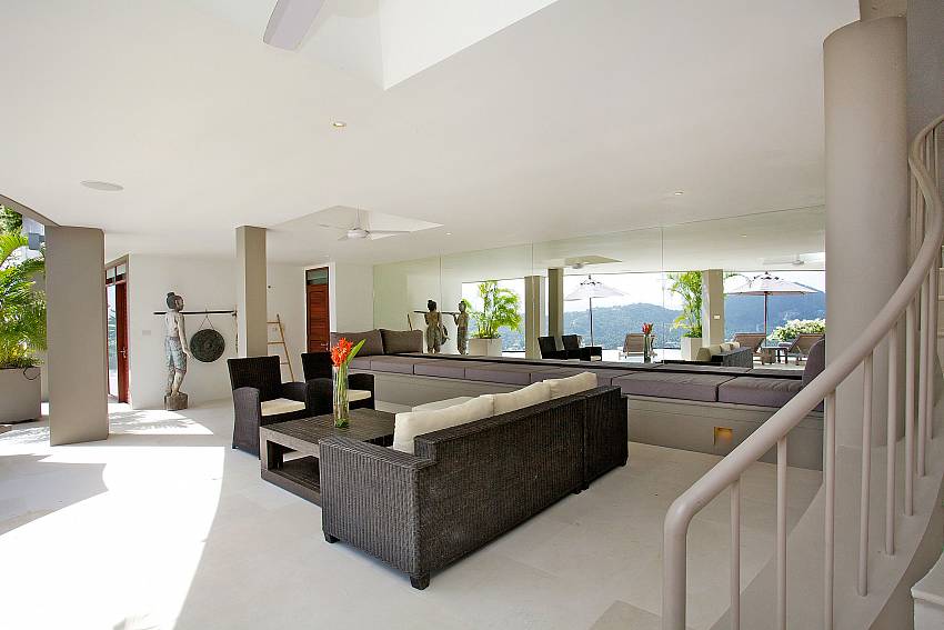 Living room near the ladder Of Summitra Panorama Villa