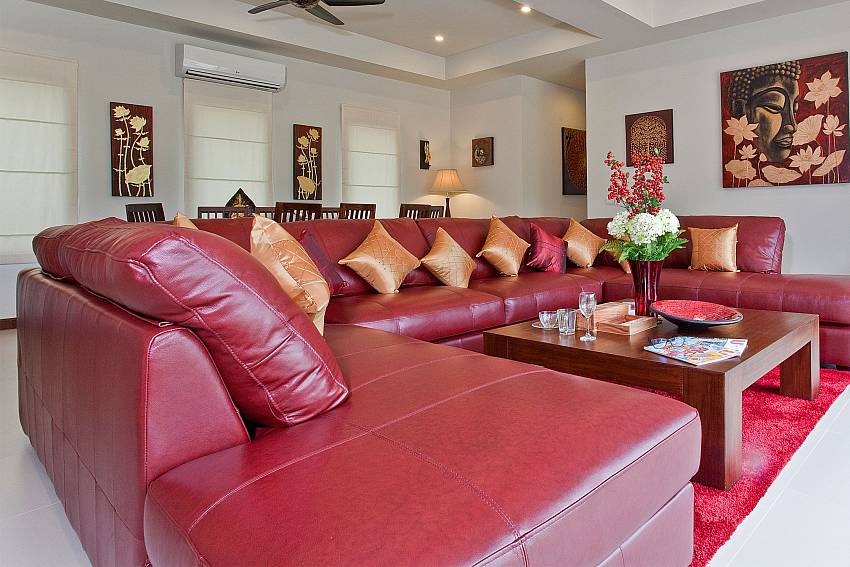 Huge sofa at 3 bedroom Tub Tim Villa in Phuket