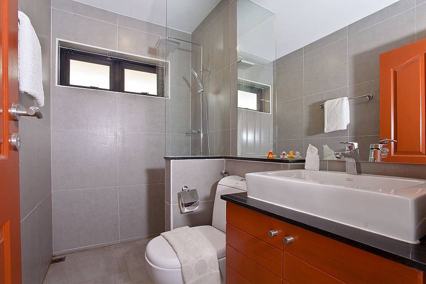 Toilet with basin wash and shower Of Villa Oranuch
