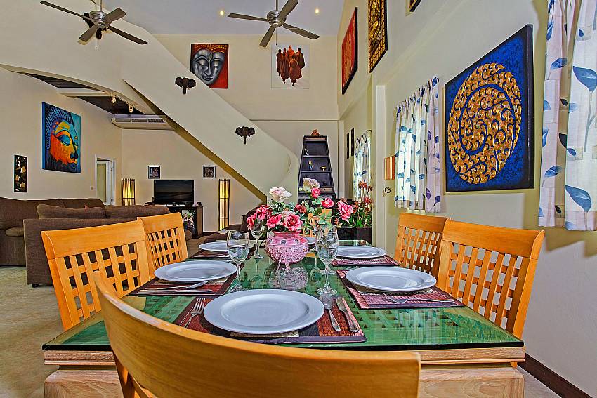 Dinning table in the house of Nai Mueang Far Villa